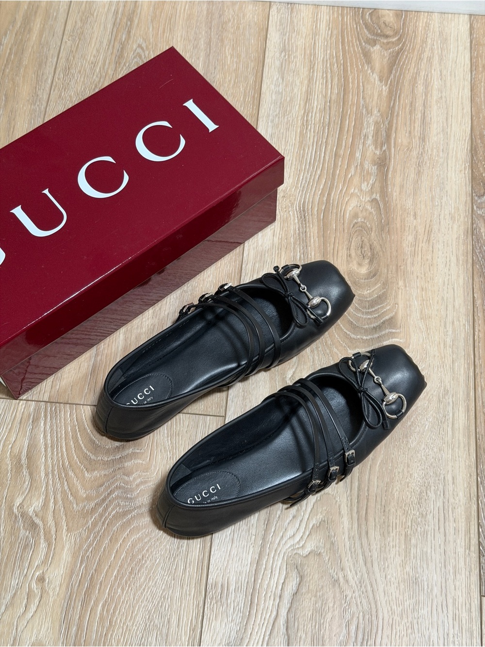 Women's Gucci Horsebit 3-Strap Mary Jane ballet flats
